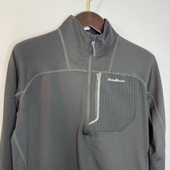 Eddie Bauer Men's High Route Grid Air 1/4-Zip Sweatshirt Black Outdoor Sz M - Picture 4 of 15